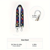 Sangle de sac personnalisée en nylon Motifs de couleur géométriques Sangles de ceintures brodées réglables pour bandoulière