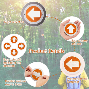 Indicatori Riflettenti in Alluminio con Chiodi, Frecce Arancioni Luminose per Sentieri, Marcatori per Alberi Facili da Installare per Navigazione Outdoor - Product Image 3
