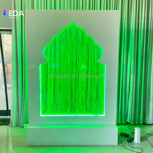 ป้ายต้อนรับงานแต่งงานแบบอินเดีย LEDA พร้อมไฟ LED ตกแต่งน้ำพุ ปรับแต่งได้ ฉากหลังโลหะรูปน้ำตกสำหรับทางเข้าพิธีต้อนรับ - Product Image 5