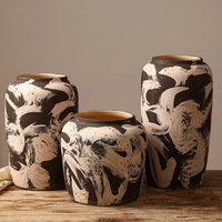 Ensemble de vases en céramique peints à la main RYLAVA, vases en poterie texturée rustique pour la décoration de la maison, arrangement de fleurs séchées