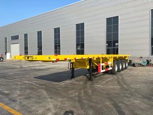 सबसे अधिक बिकने वाली फैक्टरी प्रत्यक्ष बिक्री 3/4 एक्चुलबेड सेमी ट्रेलर 20 फीट 40 फीट फ्लैट बेड कंटेनर ट्रक ट्रेलर - Product Image 4