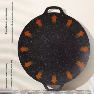 Plaque de cuisson coréenne antiadhésive en pierre Maifan, ronde, portable, pour camping, compatible gaz et induction - Product Image 4