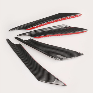 Carbon Fiber Air Blades Weather <b>Shields</b> 3M Tape Stick Universal Car Deflectors Black Unpainted Texture - Product Image 3
