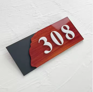 Trung Quốc Phong Cách Cửa Dấu Hiệu Nhôm Acrylic Khách Sạn Phòng Khách Số Địa Chỉ Mảng Bám Nhà Cửa Tấm Tùy Chỉnh - Product Image 2