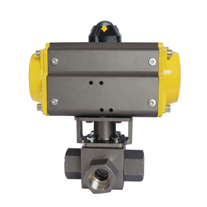 Vanne à bille pneumatique en acier inoxydable 304 à 3 voies, haute pression 200 bars, port en L - Product Image 1