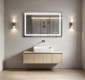 Custom Decor Hotel Bathroom <b>Mirror</b> Modern <b>Rectangle</b> <b>Wall</b> Mounted Illuminated LED Defogging with Touch Function - Product Image 1