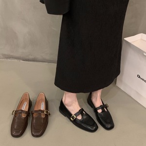Scarpe in Pelle con Punta Quadrata Stile Inglese, Nuove <span class=keywords><strong>Mary</strong></span> <span class=keywords><strong>Jane</strong></span> <span class=keywords><strong>Nere</strong></span> Sottili da Donna per Primavera e Autunno - Product Image 4