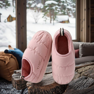 편안한 메모리 폼 여성용 겨울 슈퍼 따뜻한 캠핑 실내 퀼트 다운 봉제 슬리퍼 - Product Image 2