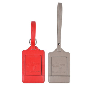 Etiqueta de Equipaje de PU Lisa con Cubierta de Privacidad, Patrón de Avión en Relieve, <span class=keywords><strong>Identificador</strong></span> de <span class=keywords><strong>Maleta</strong></span> de Viaje con Correa Desmontable y Logotipo <span class=keywords><strong>Personalizado</strong></span> - Product Image 1
