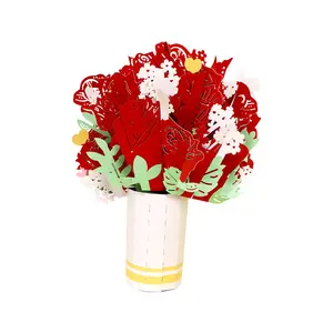 ช่อดอกไม้แบบสั่งทำการ์ดของขวัญขอบคุณสำหรับทุกคนในโอกาสวันวาเลนไทน์วันเกิด