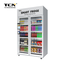 Distributeur de boissons au yaourt TCN, réfrigérateur intelligent automatique, distributeur de nourriture saine et froide avec surveillance par caméra