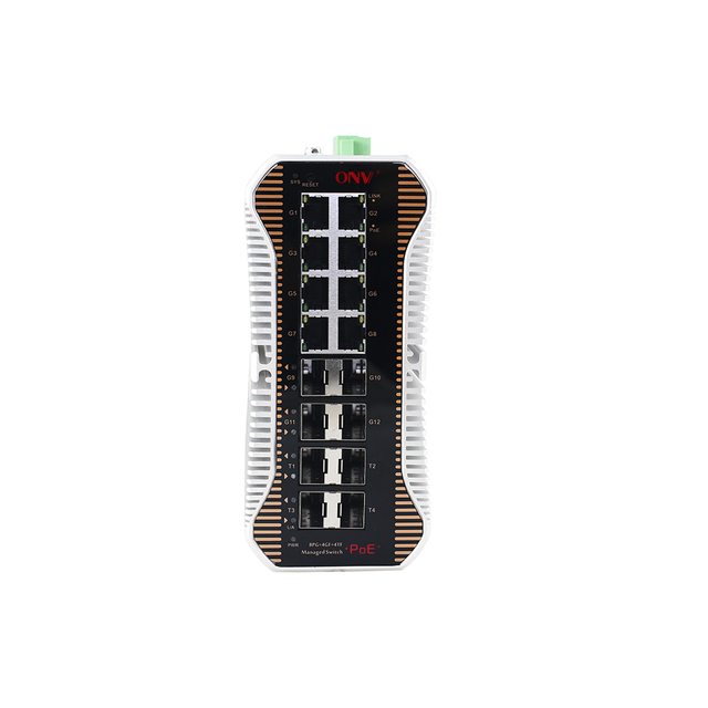 ONV Factory 16-port 10G Uplink Managed Industrial PoE Switch for PD Devices ONV-IPS56168PFM