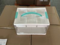 1 pièce Boîte de rangement pliable transparente 24QT pour loisirs créatifs avec plateaux, organisateur d'articles d'art, boîte de rangement pour loisirs créatifs avec couvercle