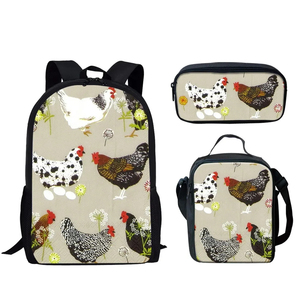 Dropshipping enfants <span class=keywords><strong>cartable</strong></span> sac à dos enfants sac d'école sacs mignon poulets imprimer 3 pièces ensemble personnalisé 3 en 1 sac d'école - Product Image 6
