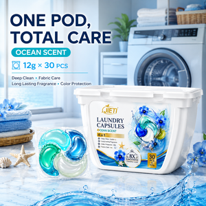 JIETI Laundry Capsules Ocean Breeze Fragrance 30PCS 4in1 Deep Clean Color Protection Automatic Machine Use - Product Image 4