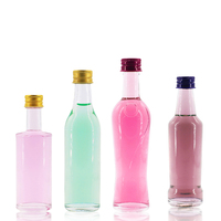 Botol Minuman Keras Mini Kaca 30ml 50ml dengan Tutup Sekrup dan Sablon untuk Shot Tequila