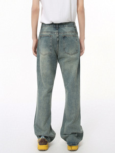Jeans pour hommes à rivets en alliage d'amalgame et de <span class=keywords><strong>mercure</strong></span>, coupe ample, effet métal liquide, vente en gros - Product Image 3
