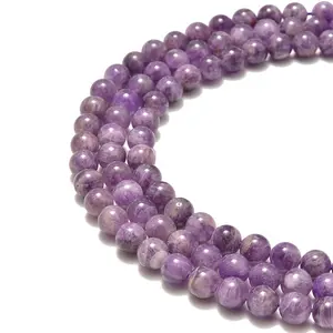 YIZE FACTORY CHEAP PRICE REAL NATURAL AMETHYST BEADS STRAND STONE IN LOOSE GEMSTONE 6MM FOR CHILDREN BRACELET JEWELRY MAKING