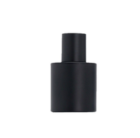 Flacon de parfum en verre noir mat de haute qualité d'usine, 30 à 50 ml, cylindre, pompe pulvérisateur, brume fine, fond épais, pour cosmétiques
