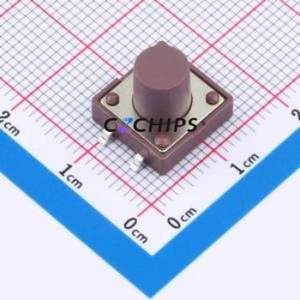 TSB12311-100D532DH-R0350 Tactile Switch SMD-4P,11.7x11.5mm Switch Single Pole Single Throw Round Button 2.8N 11.7mm - Product Image 1