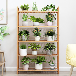 屋内用 植物棚 ニュートラルウッド フラワースタンド 植木鉢ホルダー 木製ディスプレイスタンド パティオ バルコニー ガーデン用 - Product Image 3