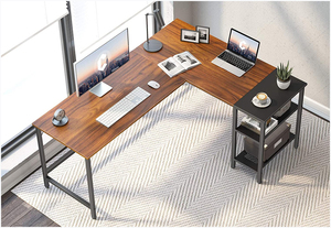 Modern ahşap ofis masası <span class=keywords><strong>l</strong></span>-şekil ev köşe masa özel endüstriyel stil toptan fiyat bilgisayar masası - Product Image 3