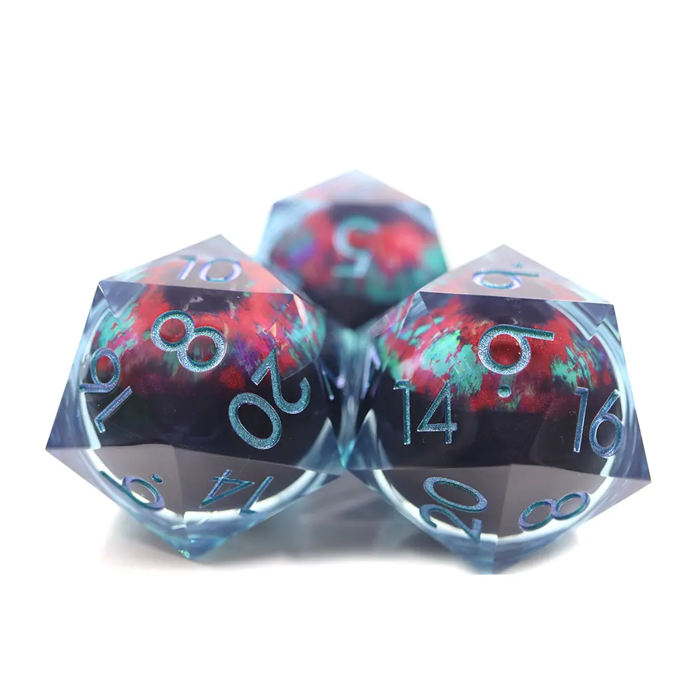 D20 Jumbo Enkele Dobbelstenen Rpg Dnd Spel Rood Bewegend Bloedend Drakenoog 50Mm Dobbelstenen