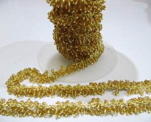 Citrine Quartz Rondelle Perles À Facettes Fil Enroulé chaîne Raisin Dangling Cluster Fabrication De Bijoux Faits À La Main Chaîne vendue au pied - Product Image 3