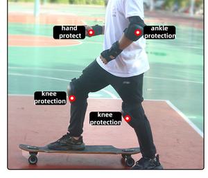 Ensemble de protection pour sports extrêmes pour adultes - Skateboard, <span class=keywords><strong>ski</strong></span>, cyclisme - Genouillères en mousse avec protège-poignets et protège-coudes - Product Image 5