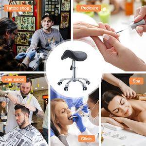 Tabouret de <span class=keywords><strong>selle</strong></span> ergonomique Chaise pivotante roulante réglable de salon avec coussin doux et confortable <span class=keywords><strong>Tige</strong></span> d'air de levage Base en alliage d'aluminium - Product Image 6