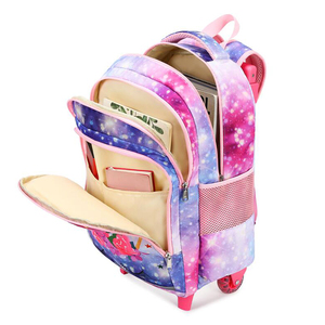 Bolsa de libro con logotipo personalizado para niños y niñas, carrito de rueda, mochilas escolares - Product Image 2
