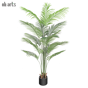 Palmera Artificial Oh Arts de 160 cm, Hojas de Palma Artificiales <span class=keywords><strong>Gigantes</strong></span>, Decoraciones de Interior, Palmera Artificial Kwai Areca - Product Image 1