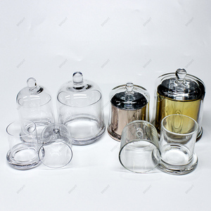 Contenitore per Candele in Vetro Vuoto con Coperchio a Campana Cloche a Cupola da 12oz e 24oz, in Cristallo Trasparente, Unico per Matrimoni, con Logo Personalizzato, per Aromi all'Ingrosso - Product Image 4