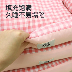 Pet Dog <b>Bed</b> Rectangle Pink Checkered Soft Polyester Fiber Fill Comfortable For Small Medium Dogs Corgi French Bulldog - Product Image 5