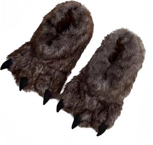Zapatillas de pata de Animal, zapatillas cálidas de felpa para el hogar, zapatillas de oso para adultos, Animal peludo de peluche, pata de garra de monstruo - Product Image 5