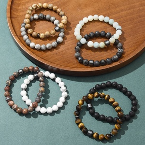Pulseira de Pedra Natural com Contas Magnéticas Personalizadas de 8mm, Pulseira de Pedra Lava e Olho de Tigre - Product Image 5