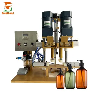 Factory Wholesale Glass Jars Plastic Bottle hand washing fluid Desktop Semi-automatic Capping Machine With Cylinder Bottle Clamp