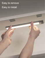 Lampe de Nuit à Détecteur de Mouvement Murale Magnétique Rechargeable USB, Lumière LED pour Armoire et Sous-Meuble