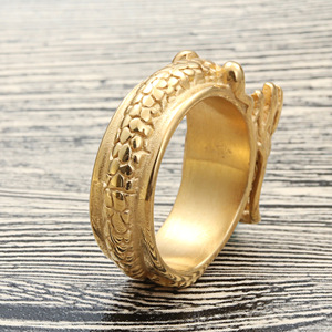 Anillo de Dragón Dorado para Hombre, Acero Inoxidable, Diseño Animal, Estilo Punk, Joyería de Moda, Regalo 27075 - Product Image 3