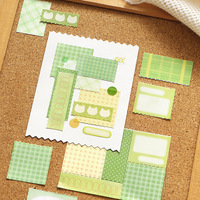 50 pièces par paquet de notes autocollantes, série Candy Magic House, papier à motifs minimalistes à carreaux pour la décoration de bullet journal