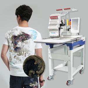 Machine à broder industrielle informatisée à tête unique pour la fabrication de patchs, d'étiquettes multi-aiguilles et de broderies tissées pour vêtements et casquettes - Product Image 1