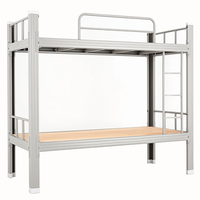 Lit superposé double moderne le plus vendu pour dortoir scolaire avec cadre métallique et bureau en fer noir pour usage commercial