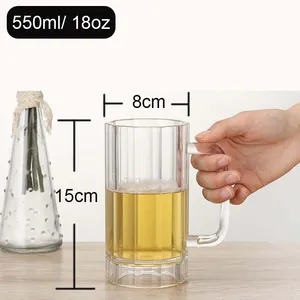 Acrylic Beer Glass Drinking Cups Plastic Beer Mugs With Handle For Promotional Gift Anniversary Christmas Mother's Father's Day