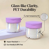 Pot cosmétique PET 300 ml à large ouverture, vide, recyclable, avec couvercle à clapet, pour tampons démaquillants bio de boutique