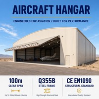 Hangar Prefabricado para Aviones, Estructura de Acero, Hangar de Aviación, Instalación Aeroportuaria, Almacenamiento y Mantenimiento de Aeronaves