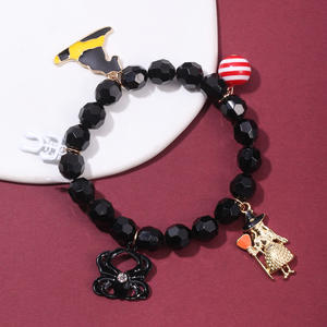 Nouveau drôle citrouille mauvais yeux Chaem Bracelet Multi couleur perles de cristal araignée citrouille Bracelet Halloween Bracelet à breloques - Product Image 4