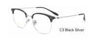 Vision Plus ISO9000 Lunettes de vue écologiques en titane unisexe vintage à monture intégrale grises tendance pour un usage quotidien Protection des yeux