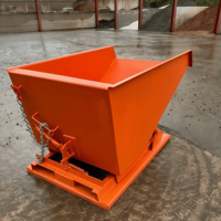 Bac à décharge pour chariot élévateur à fourche à forte charge - Conteneur à copeaux de fer auto-déchargeant pour l'atelier d'usine, la gestion des déchets industriels