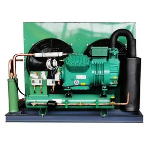 Unidad de condensador refrigerada por aire industrial Máquina de enfriamiento evaporativo Compresor de pistón de 20KW Unidad de condensación de refrigeración de Bitzer