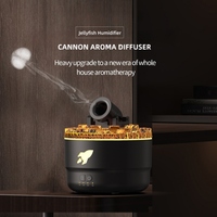 Offre Spéciale 280ml en plastique bureau diffuseur d'huiles essentielles ménage USB ultrasons LED canon méduse arôme humidificateur diffuseur
